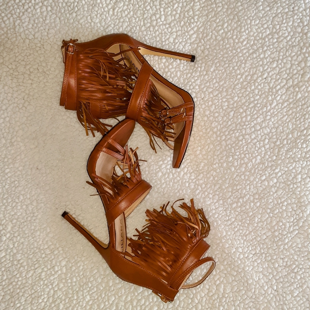 Brown Lilian Fring Zip-Up Heels